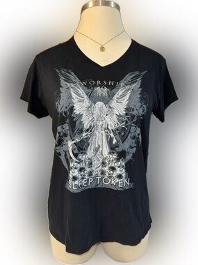 Women’s “Worship” Sleep Token V Neck Graphic Band T-Shirt size XL